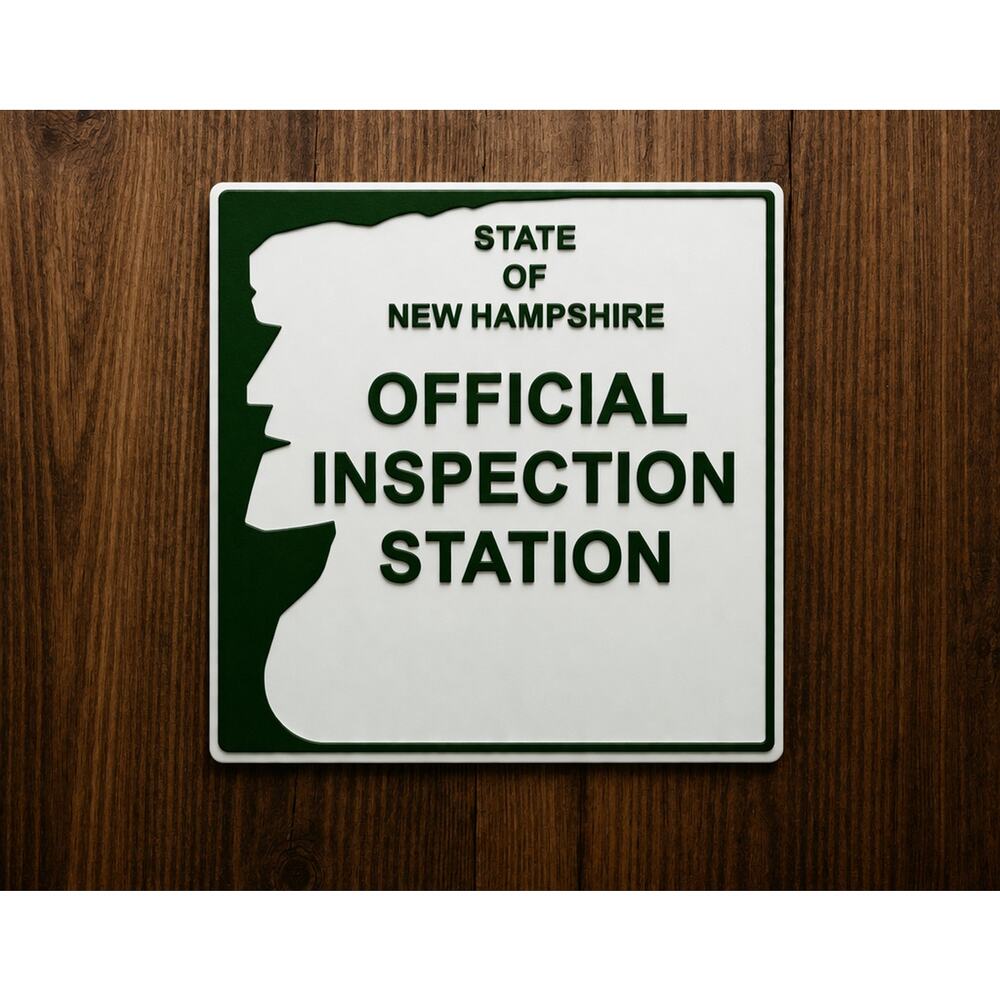 New Hampshire Official Inspection Station Sign Road Highway Freeway Vehicle